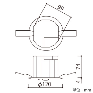 オーデリック 【生産完了品】LED非常用照明器具 浅型 高天井用(〜10m) ハロゲン30W相当 埋込穴100mm 自己点検機能付 昼白色 LED非常用照明器具 浅型 高天井用(〜10m) ハロゲン30W相当 埋込穴100mm 自己点検機能付 昼白色 OR036107P1 画像3