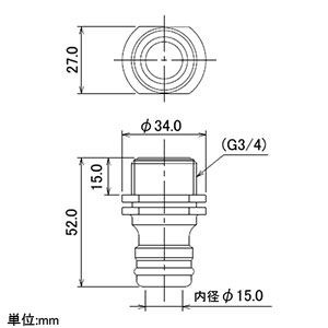 カクダイ 【販売終了】大口径ネジニップル20 《RIZAL》 大規模散水・屋外冷却用 取付ネジG3/4 流路内径15mm 大口径ネジニップル20 《RIZAL》 大規模散水・屋外冷却用 取付ネジG3/4 流路内径15mm 568-093 画像2