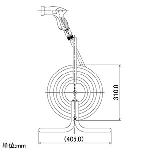 カクダイ 【販売終了】ホースドラム 散水・屋外冷却用 ホース付 ホースドラム 散水・屋外冷却用 ホース付 554-503 画像3