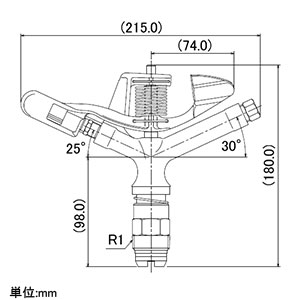 カクダイ 【販売終了】スプリンクラー 双孔式 全回転タイプ 取付ネジR3/4 ノズル口径4.7×2.3mm スプリンクラー 双孔式 全回転タイプ 取付ネジR3/4 ノズル口径4.7×2.3mm 5479-25 画像2