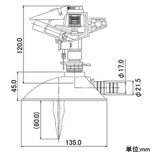 カクダイ 【販売終了】万能スプリンクラー 内径15・18mmホース用 バンド付 万能スプリンクラー 内径15・18mmホース用 バンド付 546-010 画像3