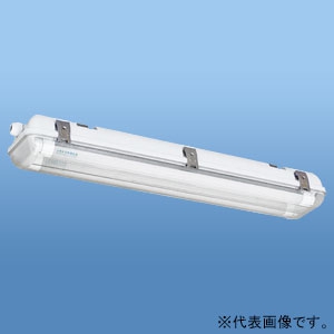 ナニワ 直管LEDランプ用器具 防水カバー型 20W型 2灯用 両側配線 全長655mm NEL-FBS202W