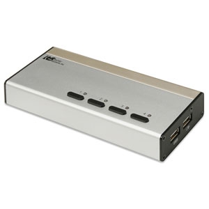 ラトックシステム 【生産完了品】パソコン自動切替器 USB接続モデル DVI・Audio対応 PC4台用 REX-430UDA