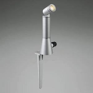 コイズミ照明 LEDエクステリアスポットライト 防雨型 スパイク式 白熱球40W相当 電球色 中角タイプ サテンシルバー AU47322L