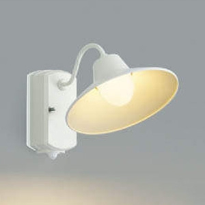 コイズミ照明 LED一体型ポーチ灯 防雨型 白熱球60W相当 電球色 マルチタイプ人感センサ付 オフホワイト AU42250L