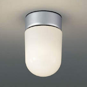 コイズミ照明 LED軒下シーリングライト 防雨型 天井・壁面取付用 白熱球60W相当 電球色 シルバーメタリック AU40443L