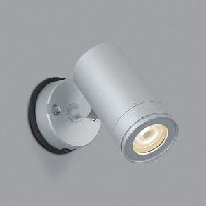 コイズミ照明 LED一体型スポットライト 防雨型 天井・壁面取付用 JDR85W相当 電球色 調光タイプ 広角タイプ シルバー AU43660L