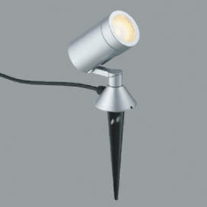 コイズミ照明 【生産完了品】LED一体型スポットライト 防雨型 スパイク式 白熱球100W相当 電球色 プラグ付 シルバーメタリック AU42388L