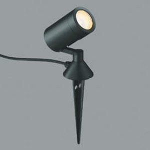 コイズミ照明 【生産完了品】LED一体型スポットライト 防雨型 スパイク式 白熱球100W相当 電球色 プラグ付 黒 AU42387L