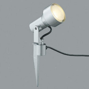 LEDスポットライト 防雨型 スパイク式 白熱球100W相当 電球色 プラグ付 シルバーメタリック AU40629L