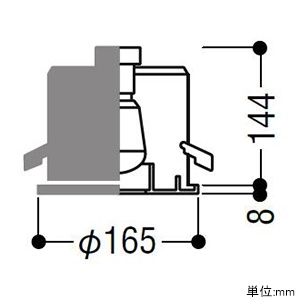 コイズミ照明 【生産完了品】LED軒下ダウンライト ベースタイプ 防雨型 SG&#8544;形 埋込穴φ150 白熱球60W相当 電球色 拡散配光 ブラック LED軒下ダウンライト ベースタイプ 防雨型 SG&#8544;形 埋込穴φ150 白熱球60W相当 電球色 拡散配光 ブラック AUE651074 画像2