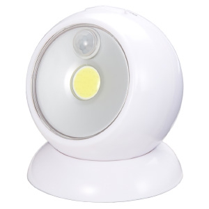 ヤザワ ボールセンサーライト 乾電池式 白色LED 人感・明暗センサー付 NBSMN45WH
