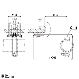 ネグロス電工 【販売終了】一般形鋼用管支持金具 《パイラック&#174;》 Z-PH1・Z-PH1W・S-PH1・S-PH1W用 ステンレス鋼 一般形鋼用管支持金具 《パイラック&#174;》 Z-PH1・Z-PH1W・S-PH1・S-PH1W用 ステンレス鋼 S-PHAP1 画像2