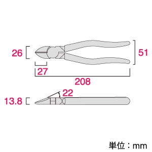 フジ矢 電工名人薄刃ニッパ ラウンド刃 サイズ200mm 電工名人薄刃ニッパ ラウンド刃 サイズ200mm 790-200 画像2