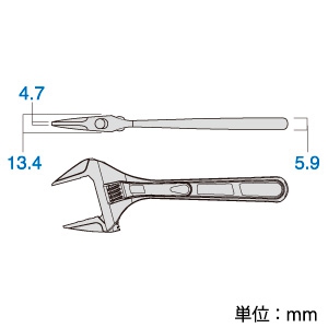 フジ矢 ライトモンキー 最大開口0〜32mm サイズ205mm グリップ付 ライトモンキー 最大開口0〜32mm サイズ205mm グリップ付 FLA-32G-F 画像2