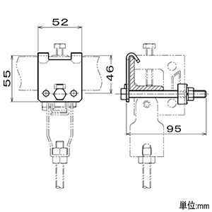 ネグロス電工 【販売終了】【受注生産品】HB吊り金具用補強金具 アングル用 40×40 ステンレス鋼 【受注生産品】HB吊り金具用補強金具 アングル用 40×40 ステンレス鋼 S-HBRL40 画像3