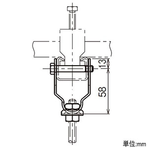 ネグロス電工 【販売終了】H形鋼用吊りボルト支持金具 円錐方向タイプ W3/8 D1A 電気亜鉛めっき H形鋼用吊りボルト支持金具 円錐方向タイプ W3/8 D1A 電気亜鉛めっき BHD1S-W3 画像2