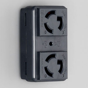 アメリカン電機 複式機器用アウトレット&trade; 引掛形・2ヶ口 接地形2P 15A 125V 圧着端子式 NEMA(L5-15)規格 黒色 複式機器用アウトレット&trade; 引掛形・2ヶ口 接地形2P 15A 125V 圧着端子式 NEMA(L5-15)規格 黒色 3117HD-L5-BK