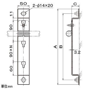 ネグロス電工 【販売終了】ケーブル多段支持架台 《ケーブルロッカー&#174;》 6本用 幅30mmタイプ ケーブル多段支持架台 《ケーブルロッカー&#174;》 6本用 幅30mmタイプ JCTH630 画像3