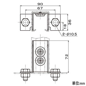 ネグロス電工 【販売終了】盤接続金具 《レースウェイ》 45型 DP2タイプ 塗装 盤接続金具 《レースウェイ》 45型 DP2タイプ 塗装 P-DU2 画像2