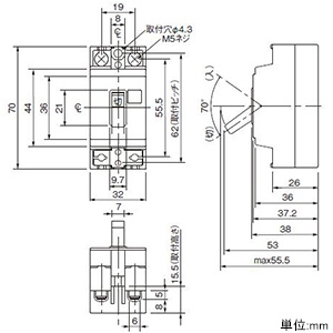 パナソニック 安全ブレーカ 電灯・分岐用 HB-1E型 2P1E 6A 安全ブレーカ 電灯・分岐用 HB-1E型 2P1E 6A BS11106 画像2