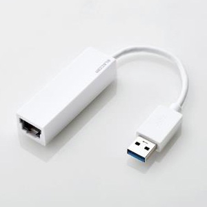 ELECOM 有線LANアダプター ギガビット対応 USB3.0 Type-A ケーブル長9cm ホワイト 有線LANアダプター ギガビット対応 USB3.0 Type-A ケーブル長9cm ホワイト EDC-GUA3-W