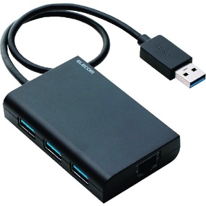 ELECOM 【生産完了品】有線LANアダプター ギガビット対応 USB3.0 Type-A USBハブ付 ケーブル長30cm ブラック 有線LANアダプター ギガビット対応 USB3.0 Type-A USBハブ付 ケーブル長30cm ブラック EDC-GUA3H-B