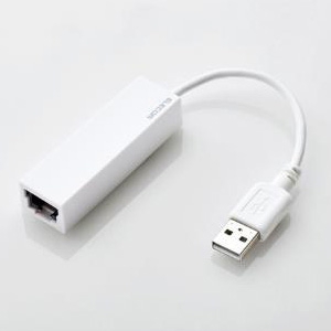 ELECOM 有線LANアダプター USB2.0 Type-A ケーブル長9cm ホワイト 有線LANアダプター USB2.0 Type-A ケーブル長9cm ホワイト EDC-FUA2-W