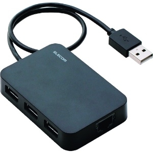 ELECOM 【生産完了品】有線LANアダプター USB2.0 Type-A USBハブ付 ケーブル長30cm ブラック 有線LANアダプター USB2.0 Type-A USBハブ付 ケーブル長30cm ブラック EDC-FUA2H-B