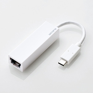 ELECOM 有線LANアダプター ギガビット対応 USB3.1 Type-C ケーブル長7cm ホワイト 有線LANアダプター ギガビット対応 USB3.1 Type-C ケーブル長7cm ホワイト EDC-GUC3-W