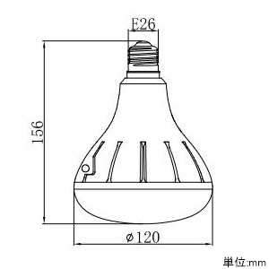 ニッケンハードウエア LED電球 《ViewLamp》 バラストレス水銀ランプ160W形 横型看板用 広角120° 昼光色 E26口金 ブラック LED電球 《ViewLamp》 バラストレス水銀ランプ160W形 横型看板用 広角120° 昼光色 E26口金 ブラック VLE26WD-C/BK 画像2