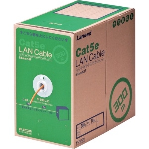 ELECOM LANケーブル ケーブルのみ CAT5E対応 レングスマーク付 環境配慮パッケージ 長さ300m オレンジ LD-CT2/DR300/RS