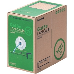 ELECOM LANケーブル ケーブルのみ CAT5E対応 レングスマーク付 環境配慮パッケージ 長さ100m ライトブルー LD-CT2/LB100/RS
