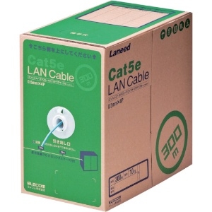 ELECOM LANケーブル ケーブルのみ CAT5E対応 レングスマーク付 環境配慮パッケージ 長さ300m ライトブルー LD-CT2/LB300/RS