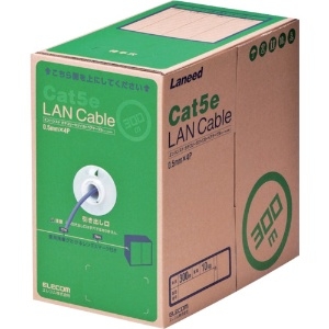 ELECOM LANケーブル ケーブルのみ CAT5E対応 レングスマーク付 環境配慮パッケージ 長さ300m パープル LD-CT2/PU300/RS