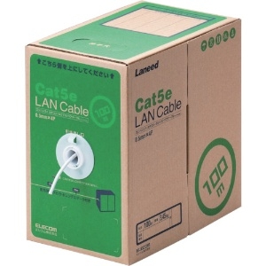 ELECOM LANケーブル ケーブルのみ CAT5E対応 レングスマーク付 環境配慮パッケージ 長さ100m ホワイト LD-CT2/WH100/RS