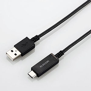 ELECOM USB2.0ケーブル 温度検知機能付 Standard-A/Type-C 2重シールドタイプ φ3.5mm 長さ1.8m ブラック MPA-AC18SNBK