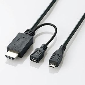 ELECOM 【生産完了品】MHL変換ケーブル HDMI搭載テレビ対応 2重シールドタイプ 長さ1.0m MPA-MHLHD10BK