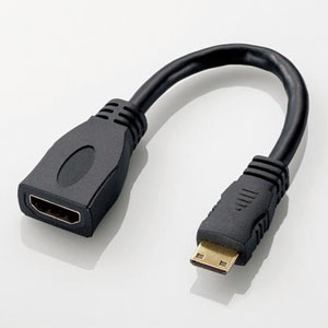 ELECOM HDMI変換ケーブル タブレットPC用 タイプA/タイプC 3重シールドタイプ 長さ0.1m TB-HDAC2BK