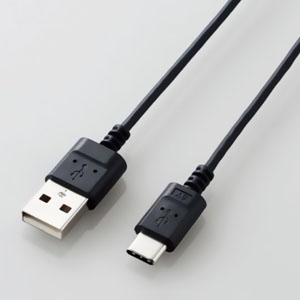 ELECOM 【生産完了品】極細USBケーブル Standard-A/type-C 2重シールドタイプ 長さ0.3m ブラック MPA-ACXCL03NBK