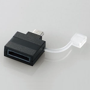 ELECOM 【生産完了品】Micro-USB変換アダプタ Docomo・Softbank対応 保護キャップ付 MPA-FSMBADBK