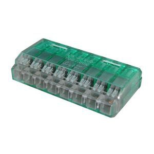 ニチフ クイックロック 差込形電線コネクター 極数:8 緑透明 5個入 QLX8-05P