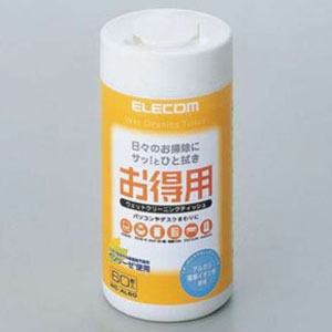 ELECOM 【生産完了品】ウェットクリーニングティッシュ お得用タイプ 60枚入 WC-AL60