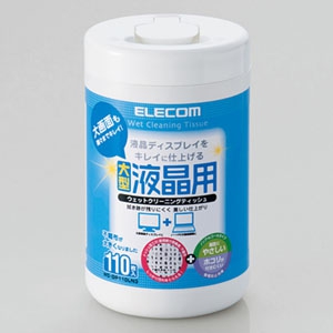 ELECOM 【生産完了品】ウェットクリーニングティッシュ ノンアルコールタイプ 液晶用 ボトルタイプ ワイドサイズ 110枚入 WC-DP110LN3