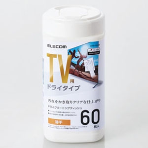 ELECOM ドライクリーニングティッシュ TV用 薄手・ボトルタイプ 60枚入 AVD-TVDC60