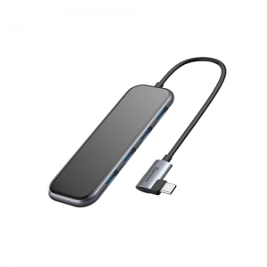 電材堂 【販売終了】USBハブアダプター Type-C用 USB3.0×4+PD グレー DCAHUB-EZ0G