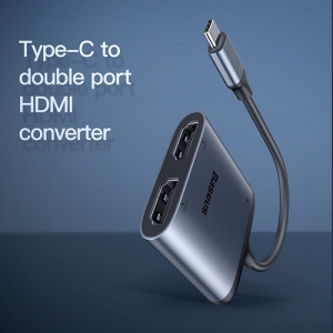 電材堂 【販売終了】HDMI変換ハブアダプター 《Enjoyシリーズ》 Type-C用 HDMI×2+PD グレー HDMI変換ハブアダプター 《Enjoyシリーズ》 Type-C用 HDMI×2+PD グレー DCAHUB-I0G 画像2