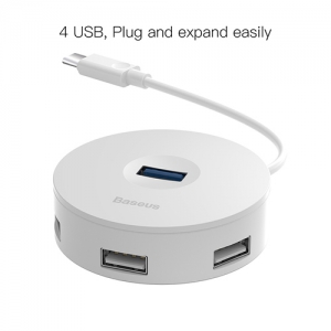 電材堂 【販売終了】USBハブアダプター ラウンドボックス形 USB 3.0用 USB3.0×1+USB2.0×3 長さ25cm ホワイト USBハブアダプター ラウンドボックス形 USB 3.0用 USB3.0×1+USB2.0×3 長さ25cm ホワイト DCAHUB-G02 画像4