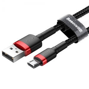 電材堂 【販売終了】USBケーブル USB-Micro 長さ2m レッド+ブラック DCAMKLF-C91
