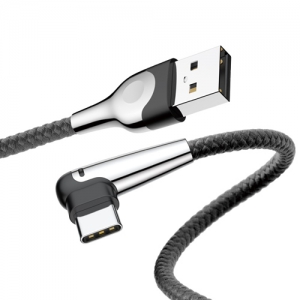 電材堂 【販売終了】USBケーブル USB-Type-C L形 長さ1m ブラック USBケーブル USB-Type-C L形 長さ1m ブラック DCATMVP-D01 画像2